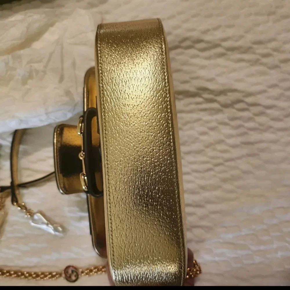BNIB Ltd.Ed. GUCCI x ADIDAS Gold Metallic Leather Handbag #722009520981 $4250